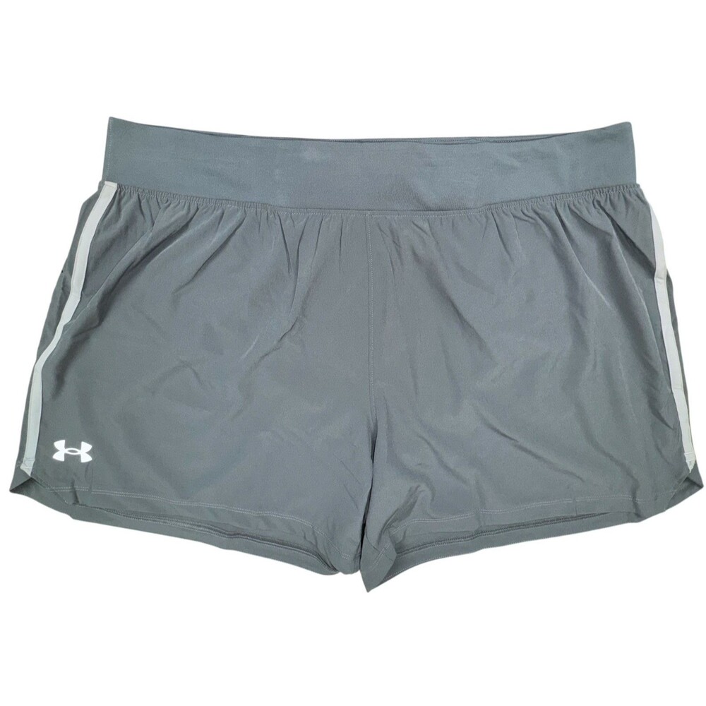 Under Armour Mens XXL Shorts Gray Speedpocket Gym Training Running 5" Inseam New